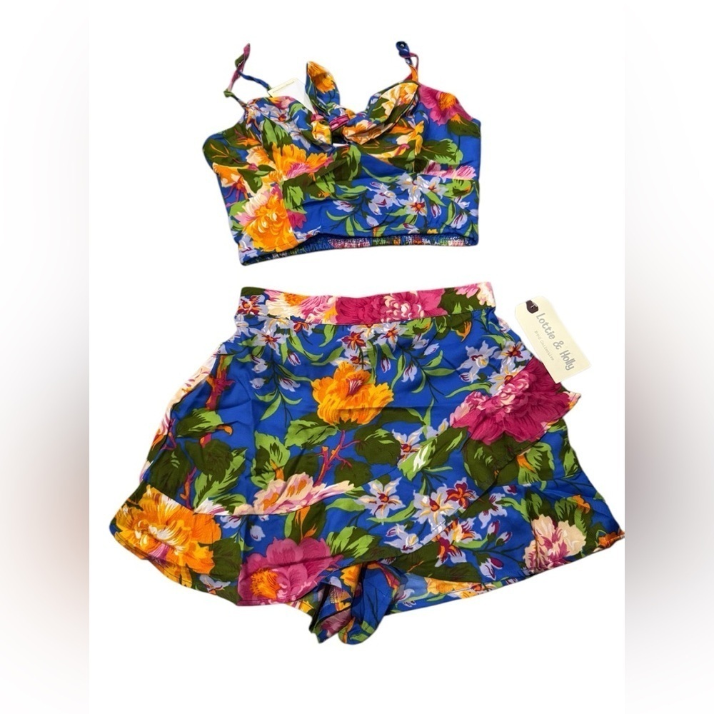 Floral Two-Piece Set Lottie & Holly by Band of Gypsies Multiple XS NWT 2 Piece